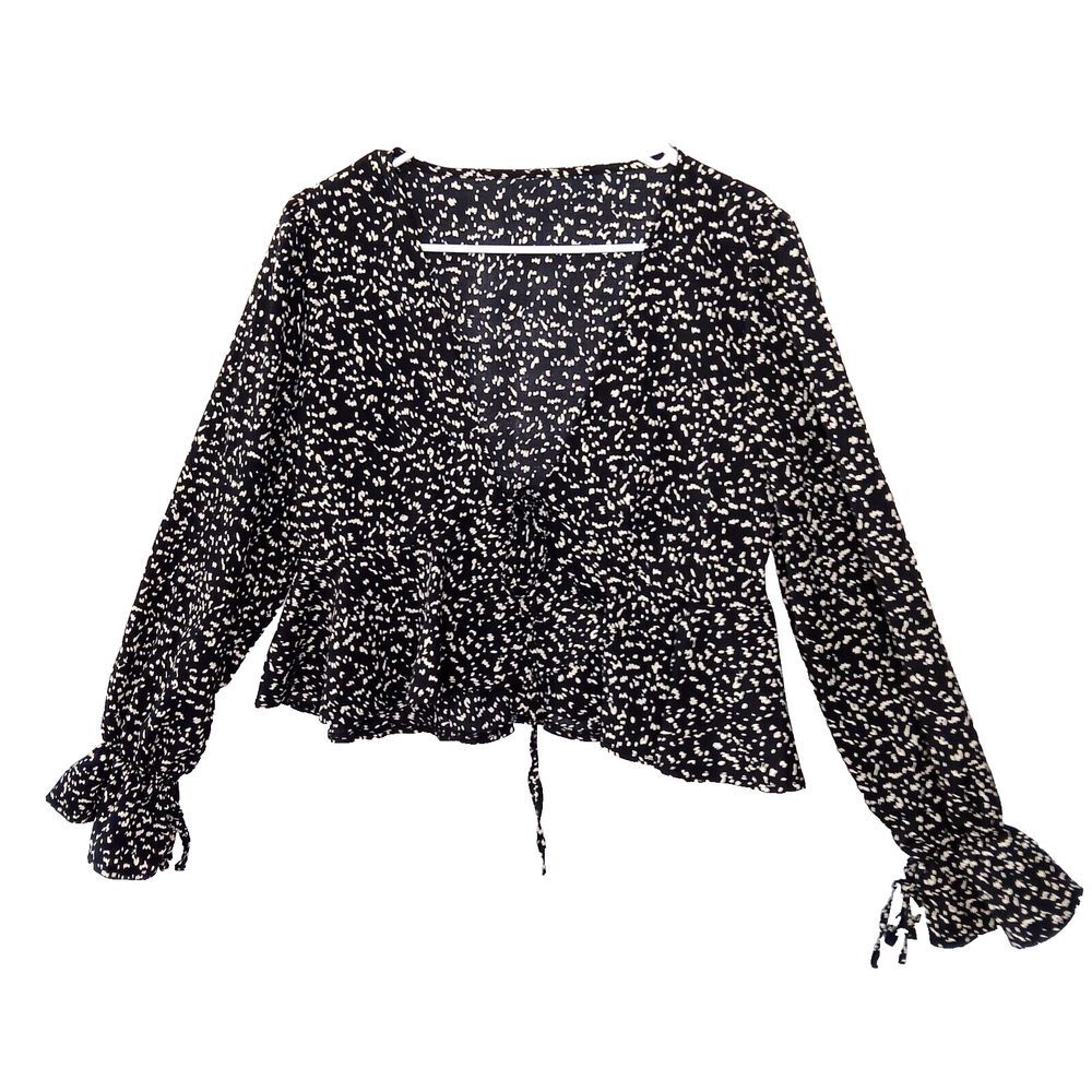 Shein‎ womens Black Animal Print Blouse Size Medium